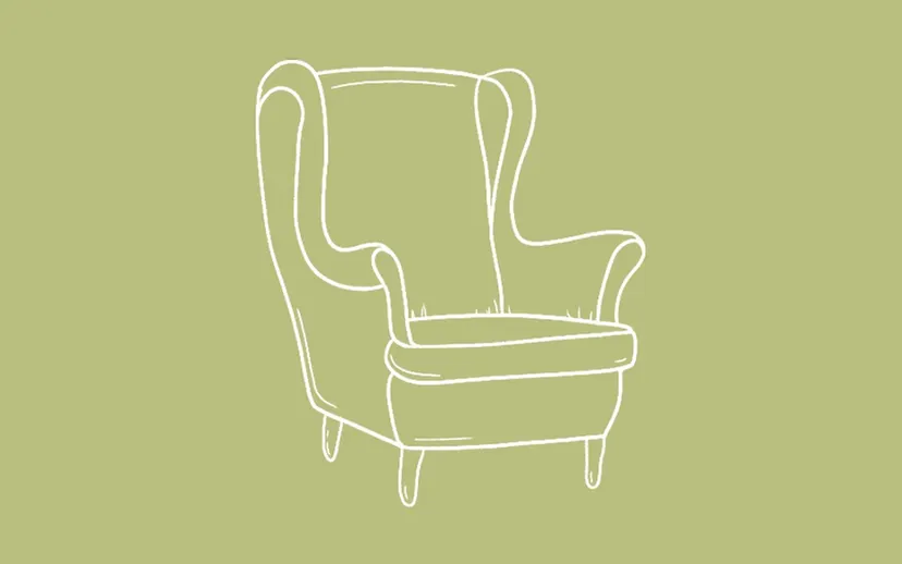 Line illustration of a therapy armchair